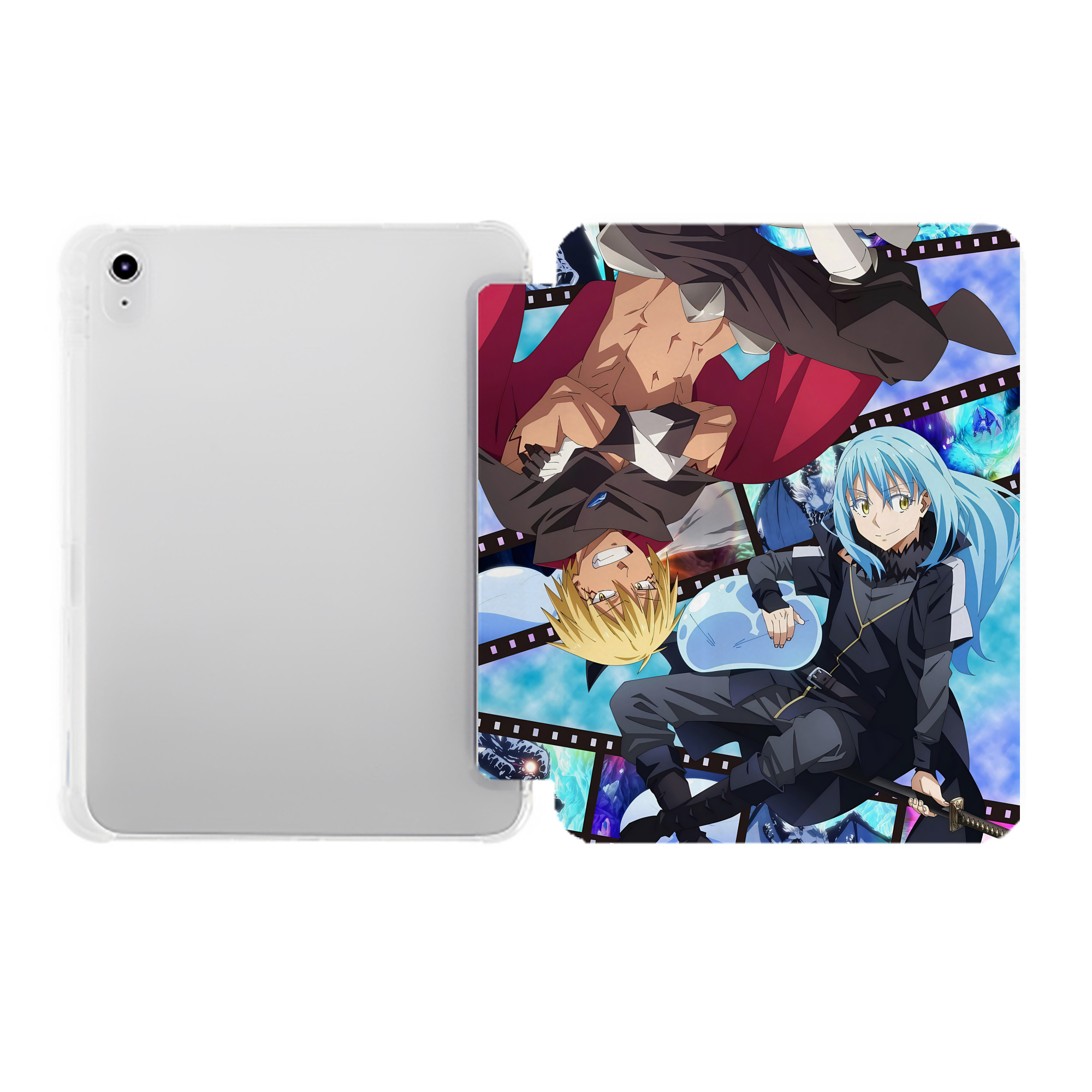 （画像用） 転スラ Regarding Reincarnated to Slime IPad ケース ペン収納付き 三つ折りスタンド PUレザー×シリコン 対応機種9.5/10.5/10.9インチ